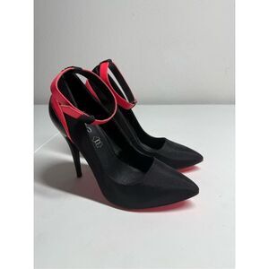 Aldo Stilettos Heels Shoes Black Orange Neon Size 7,5